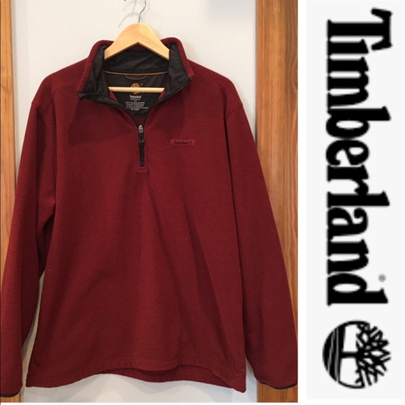 Timberland Other - EUC Timberland burgundy waffle knit 1/4 zip size L.